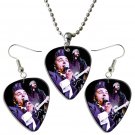 Mindless Self Indulgence Guitar Pick Plectrum Playable Earrings & Necklace Set Licensed Live Perform