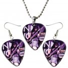 Mindless Self Indulgence Guitar Pick Plectrum Playable Earrings & Necklace Set Licensed Live Perform