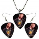 Neil Young Guitar Pick Plectrum Playable Earrings & Necklace Set Licensed Live Performance B