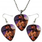 Never Shout Never Chris Drew Guitar Pick Plectrum Playable Earrings & Necklace Set Licensed Live Per