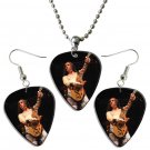 NOFX Guitar Pick Plectrum Playable Earrings & Necklace Set Licensed Live Performance A