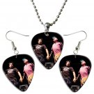 NOFX Guitar Pick Plectrum Playable Earrings & Necklace Set Licensed Live Performance B