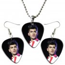 One Direction Guitar Pick Plectrum Playable Earrings & Necklace Set Licensed Live Performance A