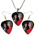 One Direction Guitar Pick Plectrum Playable Earrings & Necklace Set Licensed Live Performance B