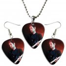 Radiohead Thom Yorke Guitar Pick Plectrum Playable Earrings & Necklace Set Licensed Live Performance