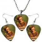 Skrillex Guitar Pick Plectrum Playable Earrings & Necklace Set Licensed Live Performance C