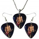 Slash Guns N Roses Guitar Pick Plectrum Playable Earrings & Necklace Set Licensed Live Performance C