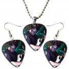 Slipknot Guitar Pick Plectrum Playable Earrings & Necklace Set Licensed Live Performance A