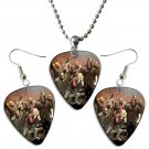 Slipknot Guitar Pick Plectrum Playable Earrings & Necklace Set Licensed Live Performance B