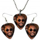 The Black Eyed Peas Guitar Pick Plectrum Playable Earrings & Necklace Set Licensed Live Performance 