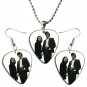 The Doors Jim Morrison Guitar Pick Plectrum Playable Earrings & Necklace Set Licensed Live Performan