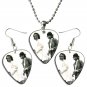 The Doors Jim Morrison Guitar Pick Plectrum Playable Earrings & Necklace Set Licensed Live Performan