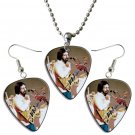 The Who Guitar Pick Plectrum Playable Earrings & Necklace Set Licensed Live Performance A