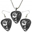 The Who Guitar Pick Plectrum Playable Earrings & Necklace Set Licensed Live Performance B