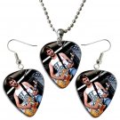 You Me At Six Guitar Pick Plectrum Playable Earrings & Necklace Set Licensed Live Performance A
