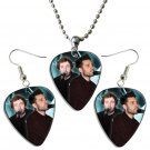 You Me At Six Guitar Pick Plectrum Playable Earrings & Necklace Set Licensed Live Performance B