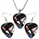 You Me At Six Guitar Pick Plectrum Playable Earrings & Necklace Set Licensed Live Performance C