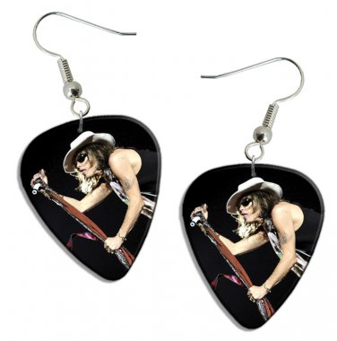 Aerosmith Steven Tyler Guitar Pick Plectrum Playable Earrings Licensed Live Performance A