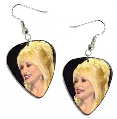 Dolly Parton Guitar Pick Plectrum Playable Earrings Licensed Live Performance C