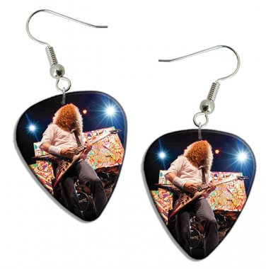 Megadeth Dave Mustaine Guitar Pick Plectrum Playable Earrings Licensed Live Performance C
