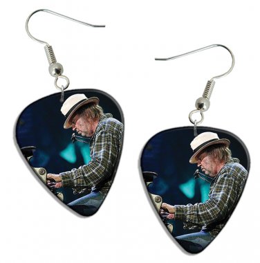 Neil Young Guitar Pick Plectrum Playable Earrings Licensed Live Performance C