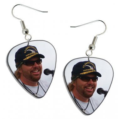 Toby Keith Guitar Pick Plectrum Playable Earrings Licensed Live Performance A
