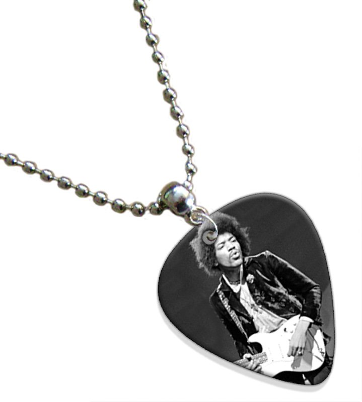 Jimi Hendrix Guitar Pick Plectrum Chain Playable Necklace Licensed Live
