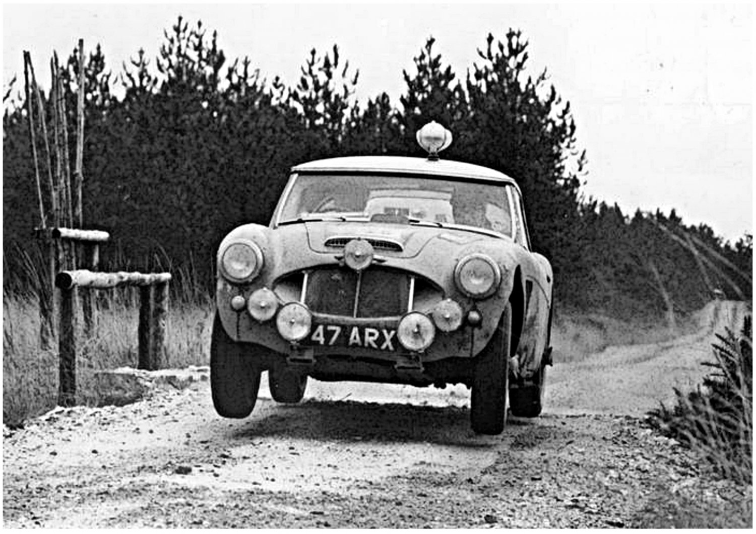 Timo Makinen Works Austin Healey 3.0 racing at 1962 R.A.C. Rally - Rally Car Photo Print