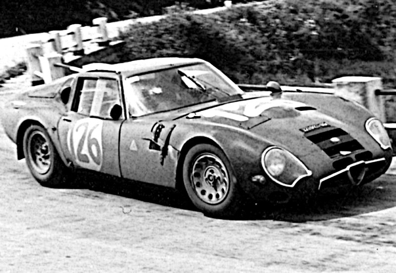 Raffaele Pinto Alfa Romeo TZ2 Autodelta racing at 1966 Targa Florio - Rally Car Photo Print
