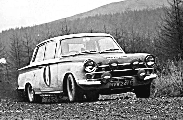 Jim Clark Ford Lotus Cortina at 1966 R.A.C. Rally - Rally Car Photo Print