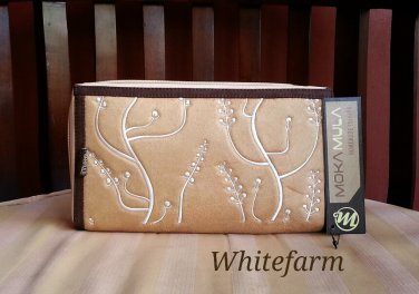 real suede clutch bag & cell phone organizer with ethnic embroidery motif