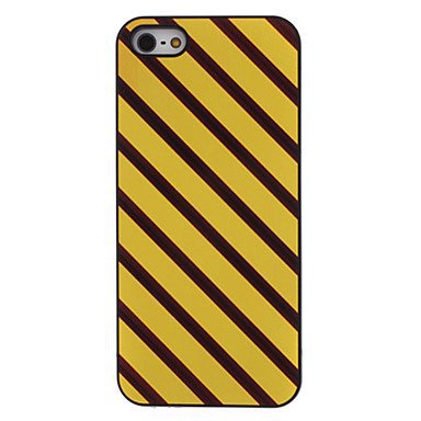 Free Shipping Yellow and Brown Stripes Aluminium Plastic Hard Back Cover Case for iPhone 5/5S