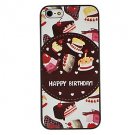 Free Shipping Cake Pattern Aluminium Plastic Hard Back Cover Case for iPhone 4/4S
