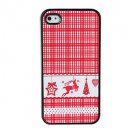 Free Shipping Lovely Style Grid Aluminium Plastic Hard Back Cover Case for iPhone 4/4S