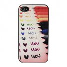 Free Shipping Relief I Love You Aluminium Plastic Hard Back Cover Case for iPhone 4/4S