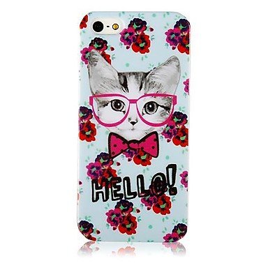 Free Shipping Flower and Cat Hard Back Cover Case for iPhone 4/4S