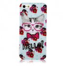 Free Shipping Flower and Cat Hard Back Cover Case for iPhone 4/4S