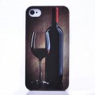 Free Shipping Red Wine and Wine Glasses Hard Back Cover Case for iPhone 4/4S