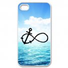 Free Shipping Infinity Anchor Sink Aluminium Alloy Plastic Hard Back Cover Case for iPhone 4/4S
