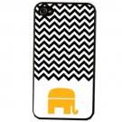 Free Shipping Chevron Cute Elephant Aluminium Alloy Plastic Hard Back Cover Case for iPhone 5/5S