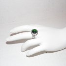 Stunning lab-created emerald/white topaz ring, size 6.5