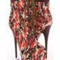 ALBA Pink camouflage gold stud lace up platform stiletto fashion - ankle boots11