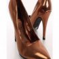 Bronze Metallic faux leather bridal Pointed Toe 4" high heel Pump Heels size 6