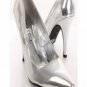 Silver Metallic faux leather bridal Pointed Toe 4" high heel Pump Heels size 8