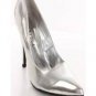 Silver Metallic faux leather bridal Pointed Toe 4" high heel Pump Heels size 8