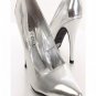 Silver Metallic faux leather bridal Pointed Toe 4" high heel Pump Heels size 8