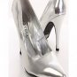 Silver Metallic faux leather bridal Pointed Toe 4" high heel Pump Heels size 8