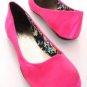 Pink Fuchsia Satin Fabric dance bridal low heel ballet pumps Casual Flats