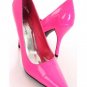 Women's solid Neon Pink point Patent Leather faux stiletto High Heel pumps sz 7