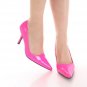 Women's solid Neon Pink point Patent Leather faux stiletto High Heel pumps sz 7